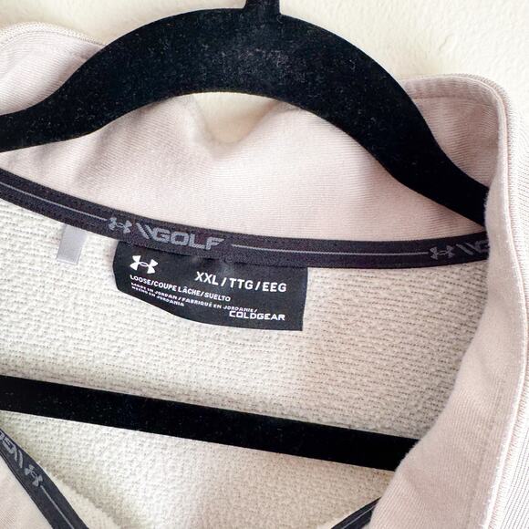 Under Armour Golf Cream Quarter Zip Loose Fit Pullover - XXL - Picture 3 of 7